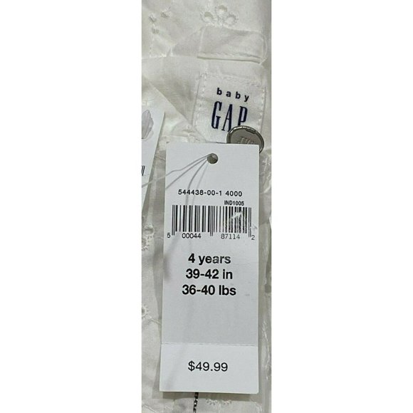 NWT GAP Baby Girls Lightweight Eyelet Jacket Sz 4T White #544438 - Picture 4 of 5